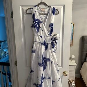Ciebon NWT sleeveless  blue and white wrap Maxi dress
